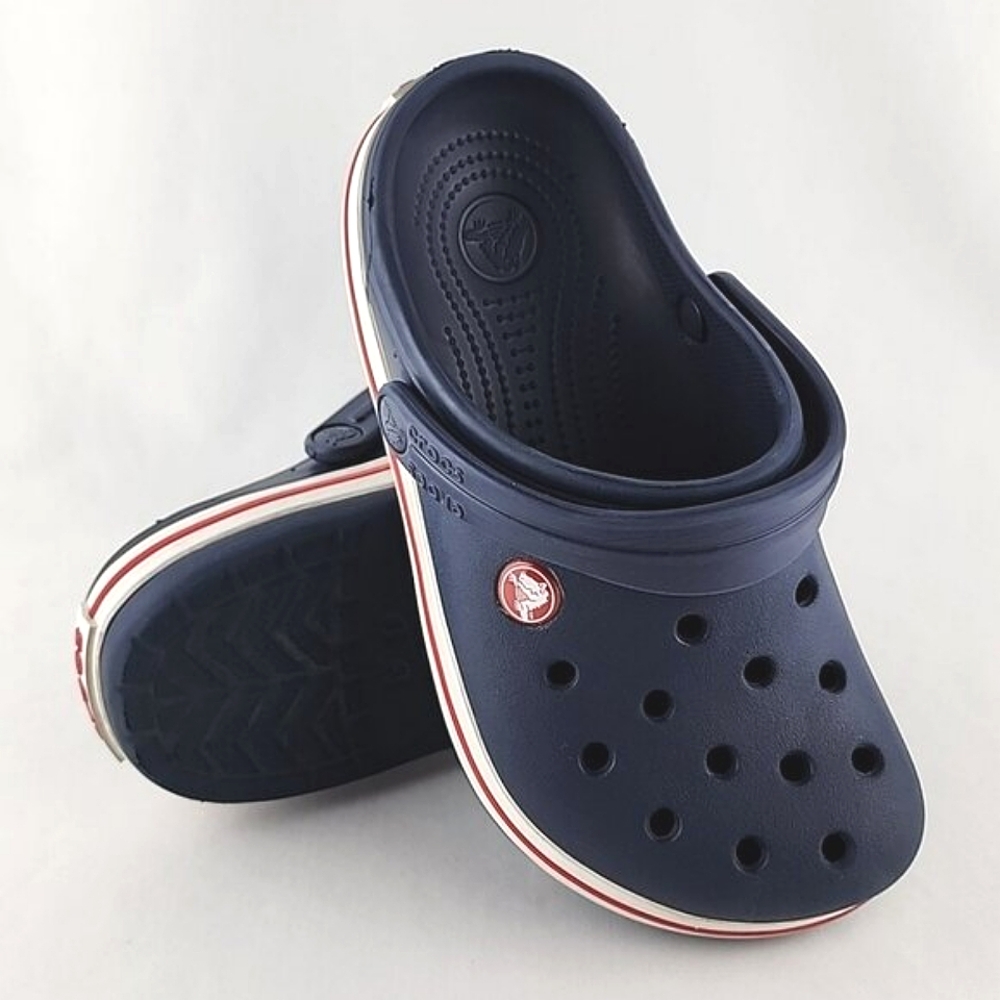 CROCS Unisex Juniors Clog Navy Sports Sandals Dark Blue Red Size 3 - Picture 4 of 16